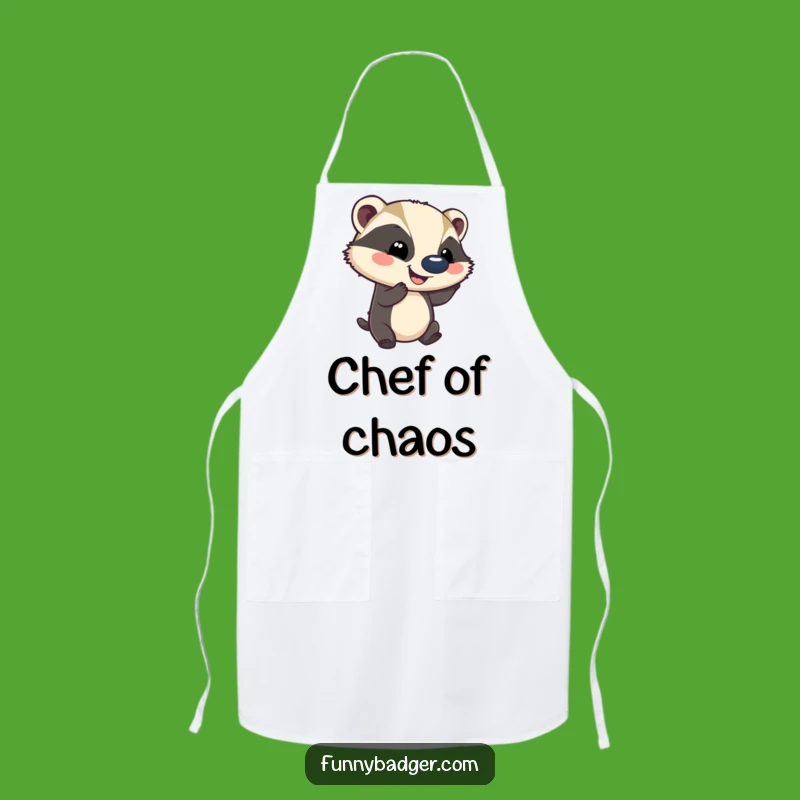 Funny Badger Ball-Bouncing Apron - Hilarious Kitchen Wear for Playful Cooks
