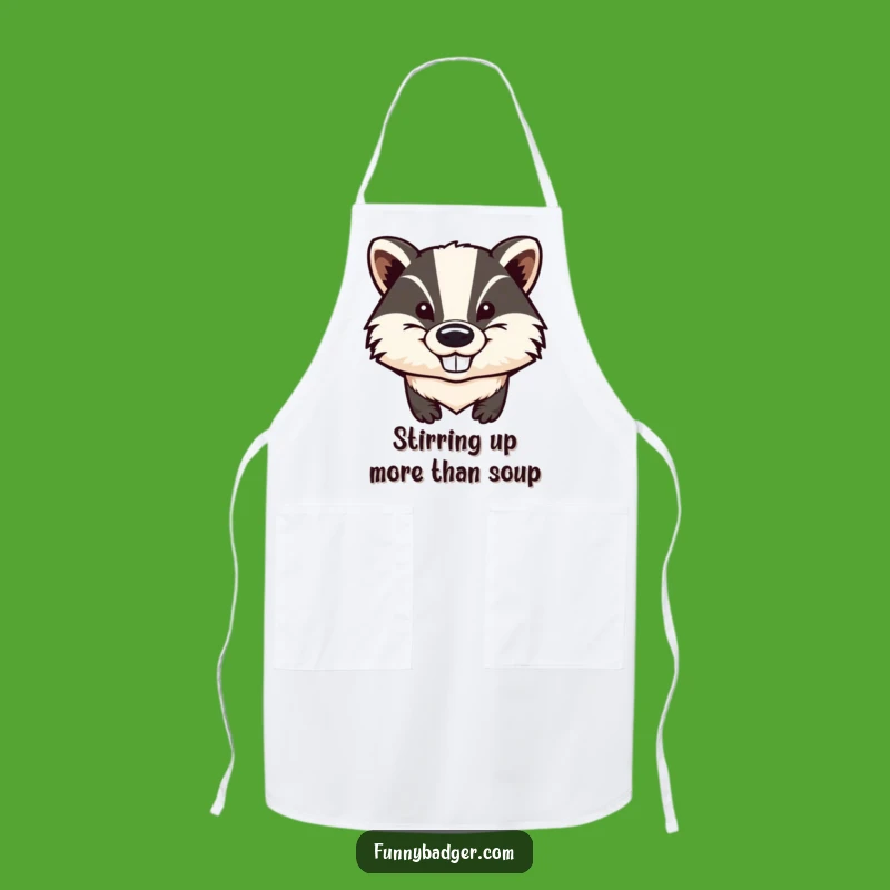 Funny Badger Apron: Kitchen Mischief with Big Ears, Perfect Humorous Cook Gift!