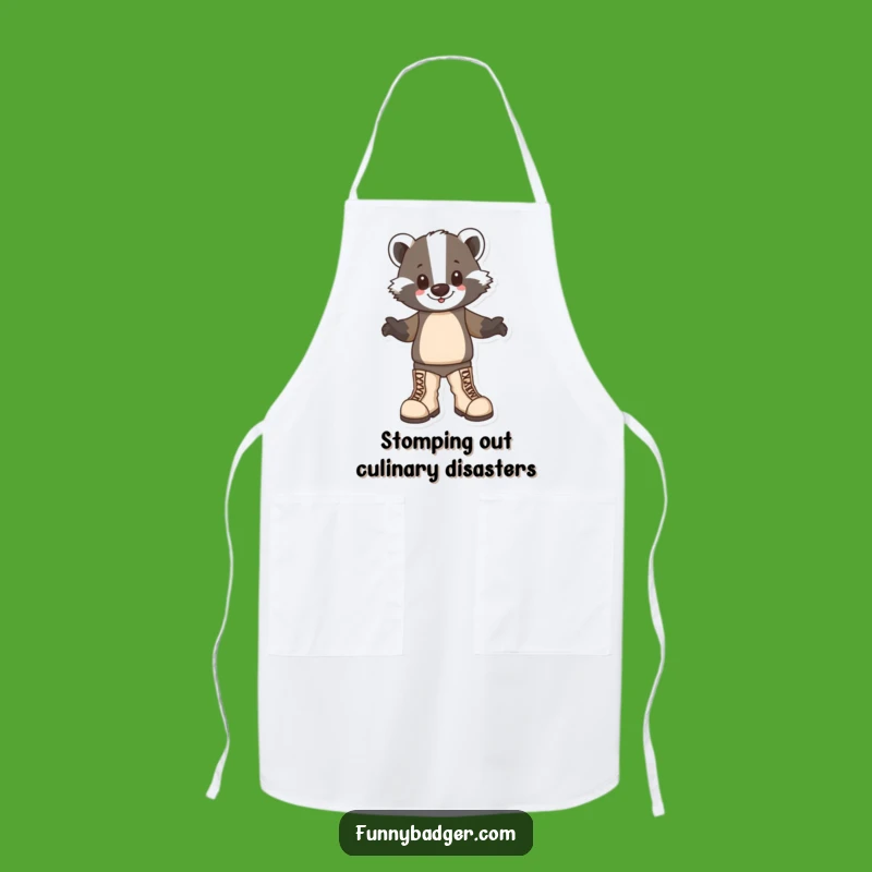 Funny Badger Boots Apron: Kitchen Stomping Fun, Humorous Cook Gift!