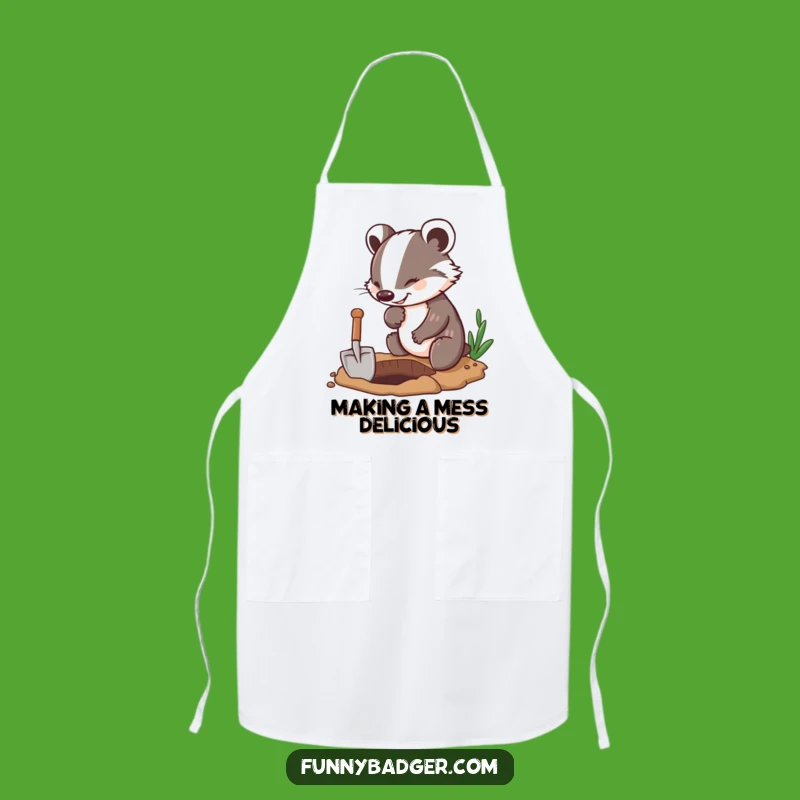Funny Badger Digging Apron: Kitchen Goals with Tiny Shovel, Humorous Cook Gift!