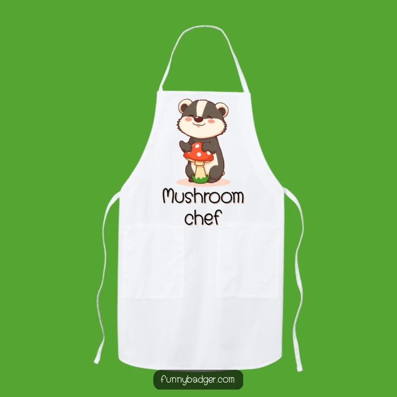Funny Badger Mushroom Apron - Silly Chef Style, Kitchen Gift