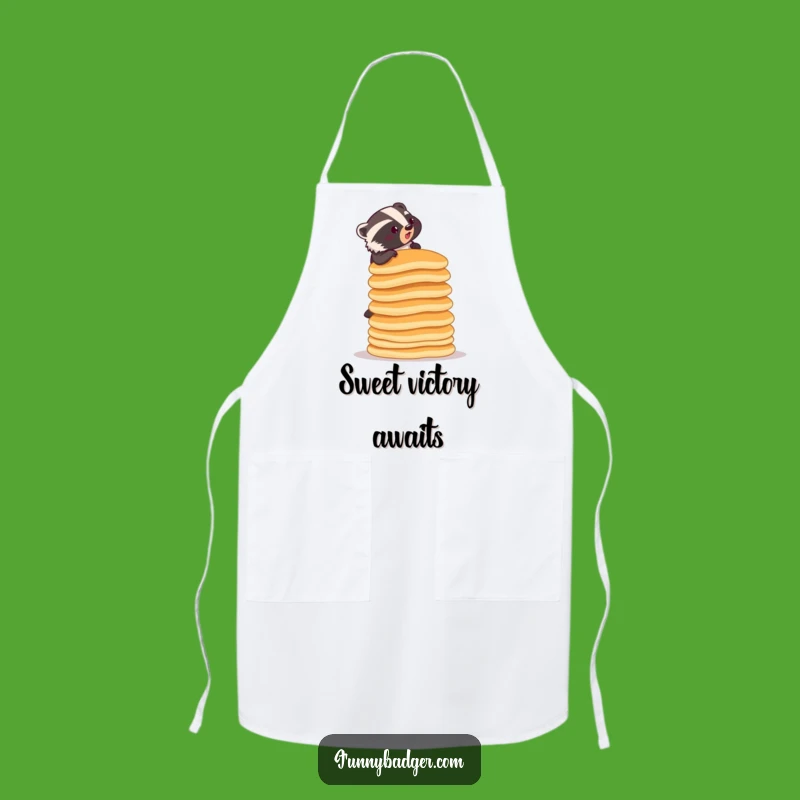 Funny Pancake Badger Apron - Hilarious Kitchen Wear for Ambitious Cooks