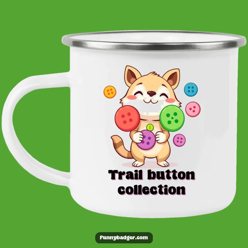 Funny Button Juggling Camping Mug: Colorful Brews & Juggling Fun