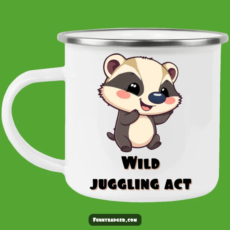 Funny Badger Ball-Bouncing Camping Mug - Durable & Hilarious Outdoor Fun Companion