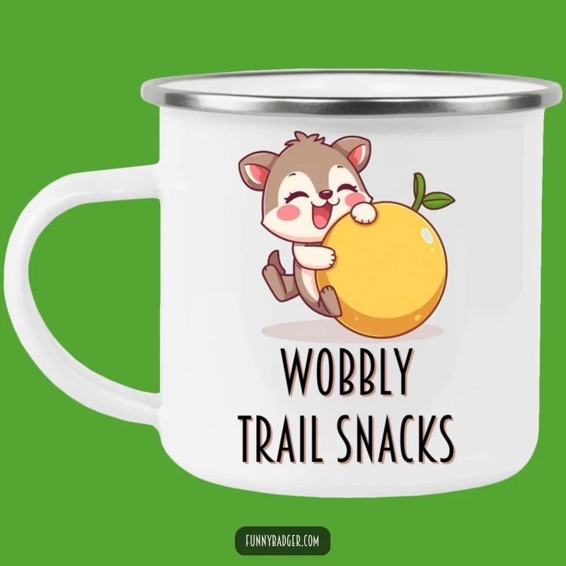 Funny Fruit Tumble Camping Mug: Comical Outdoor Brews & Wobbly Fruit