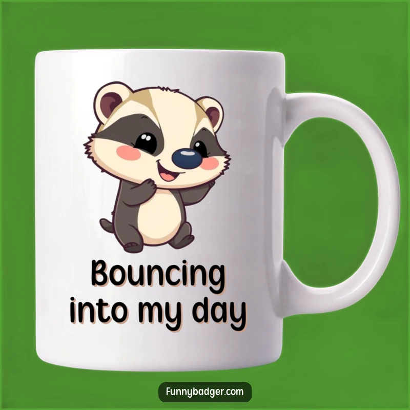 Funny Ball-Bouncing Badger Mug - Hilarious Gift for Playful Personalities & Animal Lovers