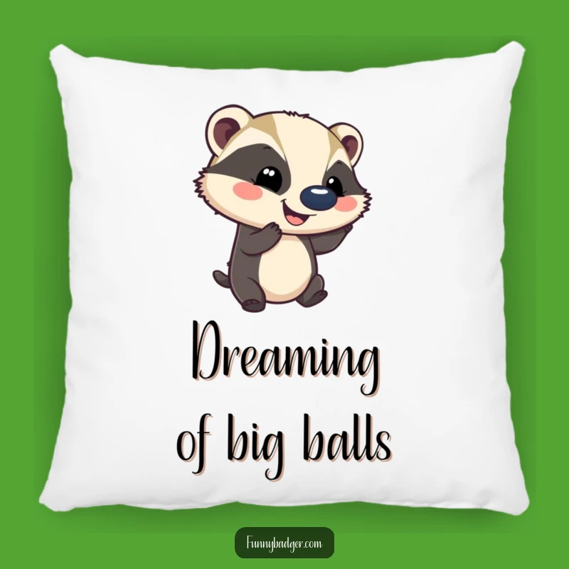 Funny Badger Ball-Bouncing Pillow - Soft & Hilarious Accent for Cozy Fun