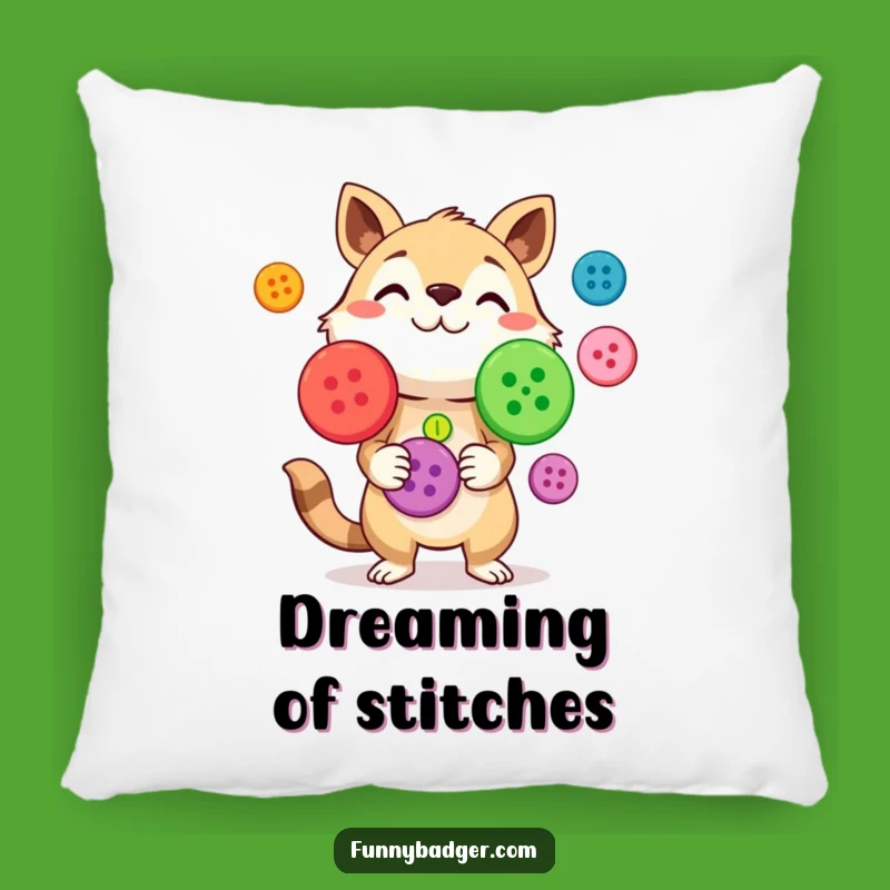 Funny Button Juggling Pillow: Cushion Your Space with Colorful Fun