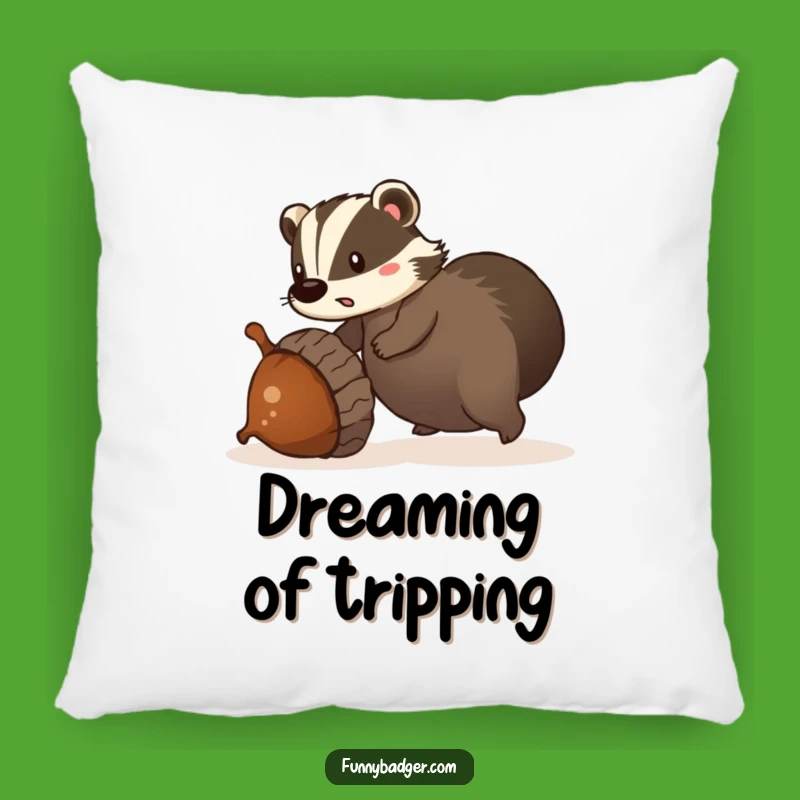 Funny Tripping Badger Pillow - Soft & Hilarious Accent for Cozy Mishaps