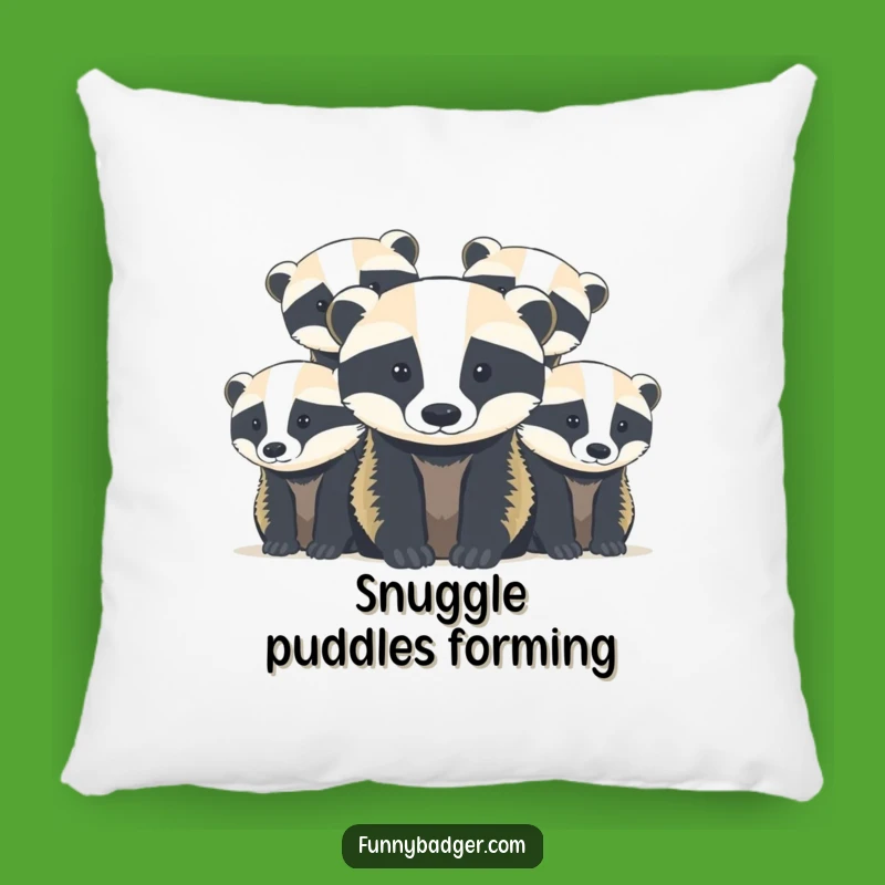 Funny Badger Cubs Pillow: Cozy Peek-a-Boo Comfort, Perfect Humorous Accent!
