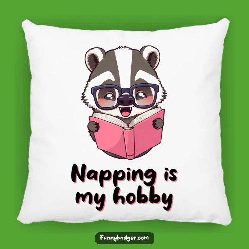Funny Upside Down Book Badger Pillow - Soft & Hilarious Accent for Cozy Comfort