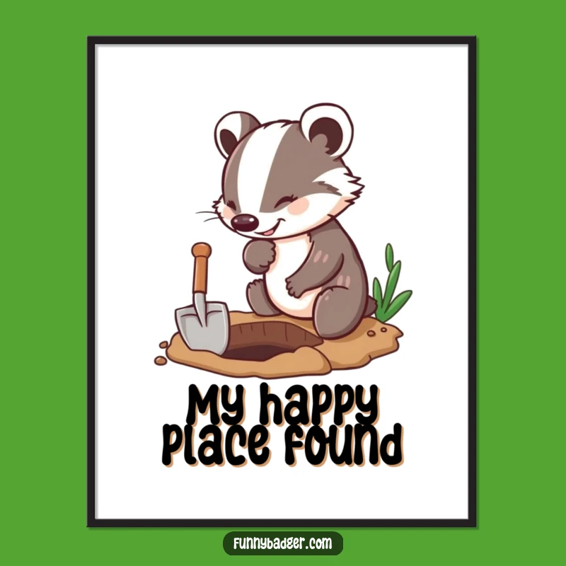 Funny Badger Digging Digital Art: Enthusiastic Character, Instant Humorous Decor!