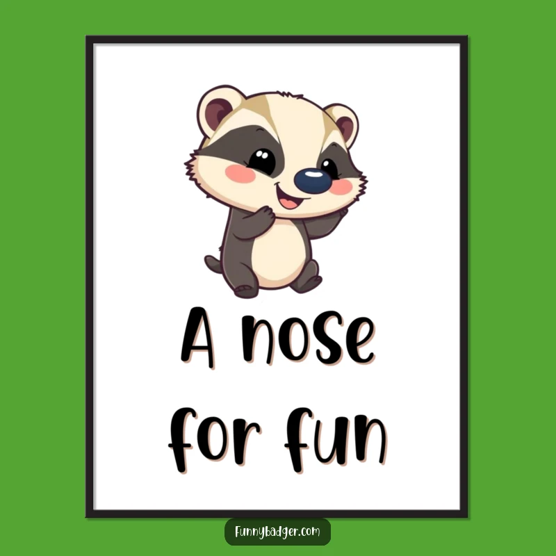 Funny Ball-Bouncing Badger Digital Art - Instant Playful Decor for Your Walls