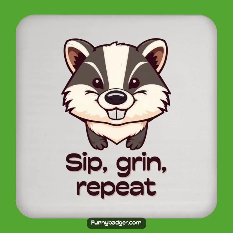 Funny Badger Coaster: Protect Surfaces with Big Ears & Mischief, Humorous Decor!