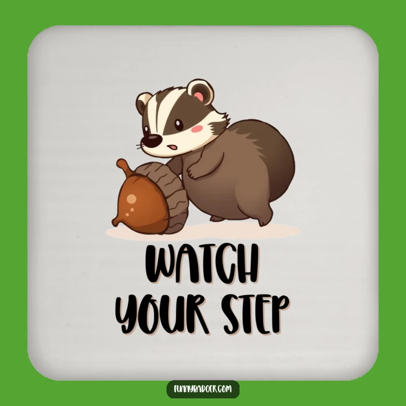 Funny Tripping Badger Drink Coaster - Protects Surfaces with Hilarious Clumsiness
