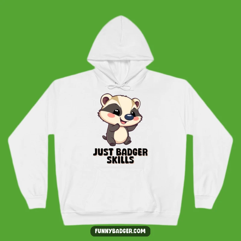 Cozy Funny Badger Ball-Bouncing Hoodie - Warm & Hilarious Gift for Comfort Lovers