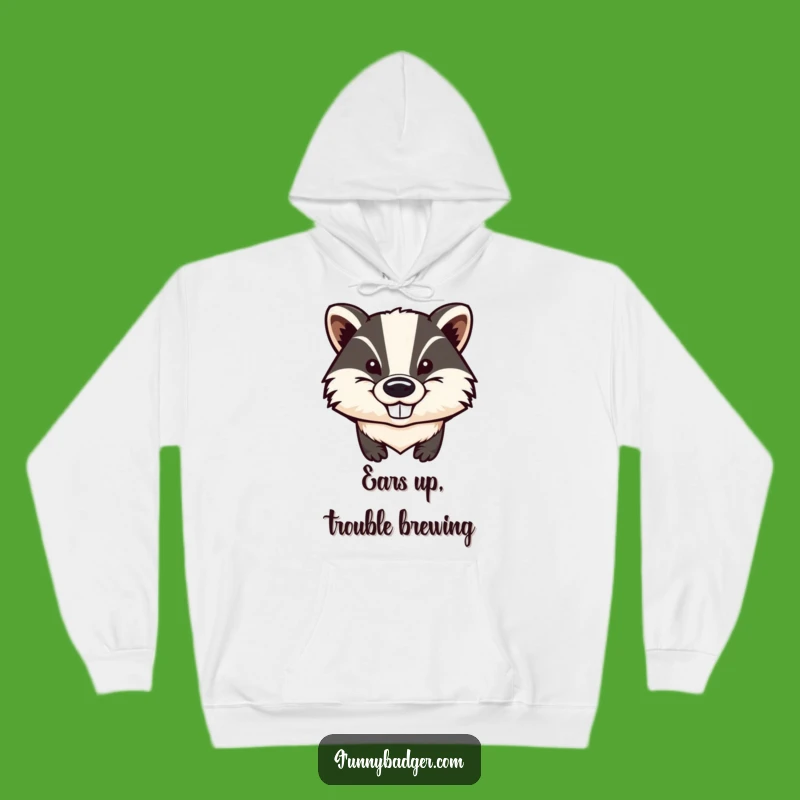 Funny Badger Hoodie: Cozy Mischief with Big Ears, Ultimate Humorous Gift!
