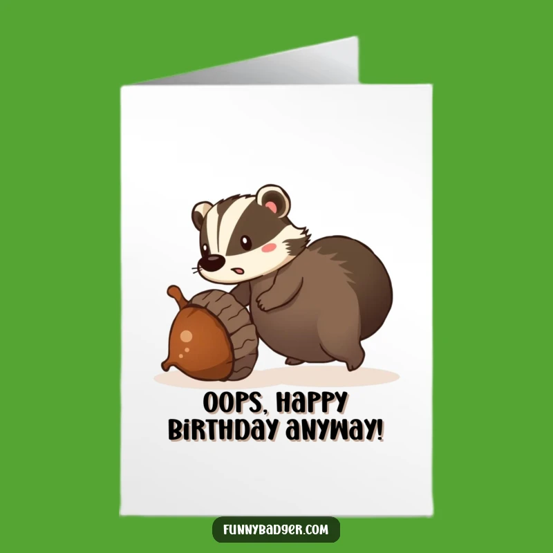 Free Printable Birthday Card: Tripping Badger Surprise, Hilarious Downloadable Gift