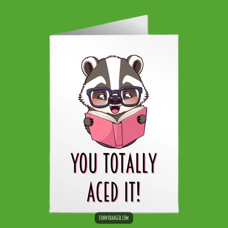 Free Printable Congratulations Card: Upside-Down Badger Achievement, Funny Downloadable Gift