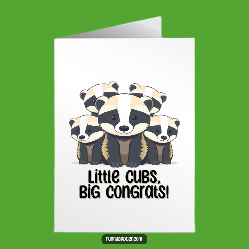 Free Printable Congrats Card: Cute Badger Cubs Funny Downloadable Gift