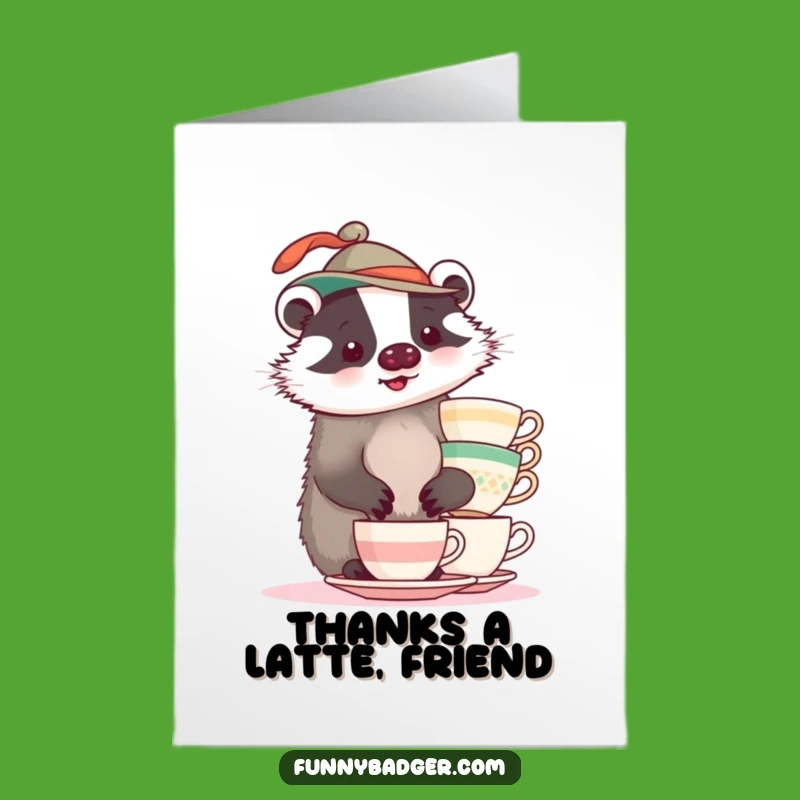 Free Printable Thank You Card: Badger's Thanks, Funny Downloadable Gift
