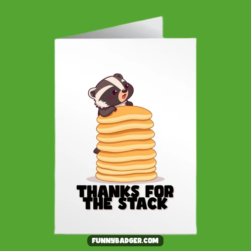 Free Printable Thank You Card: Badger's Pancake Effort, Funny Downloadable Gift