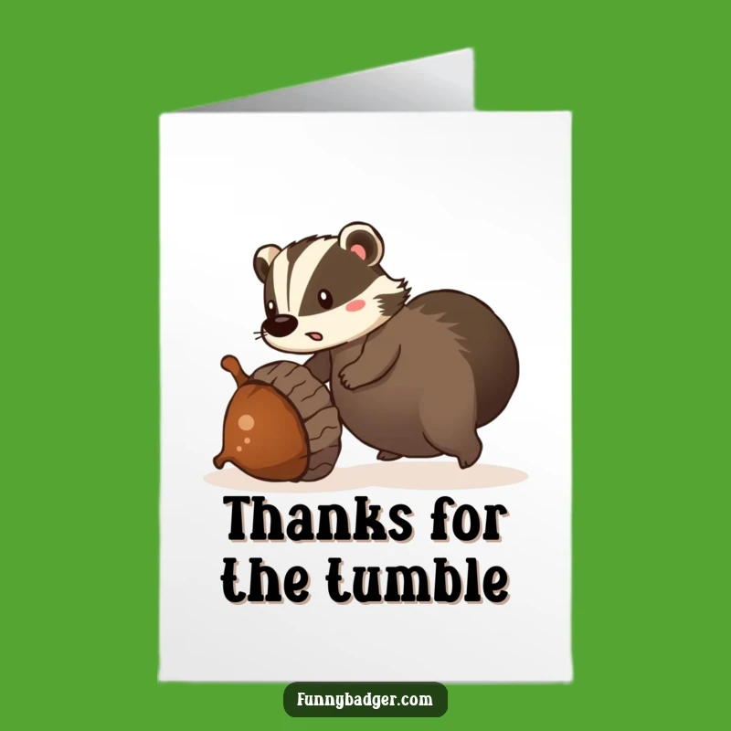 Free Printable Thank You Card: Badger's Funny Mishap, Downloadable Gift