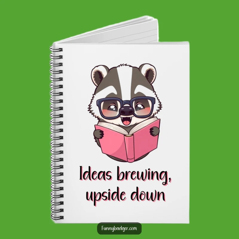 Funny Upside Down Book Badger Notebook - Hilarious Journal for Witty Notes & Ideas