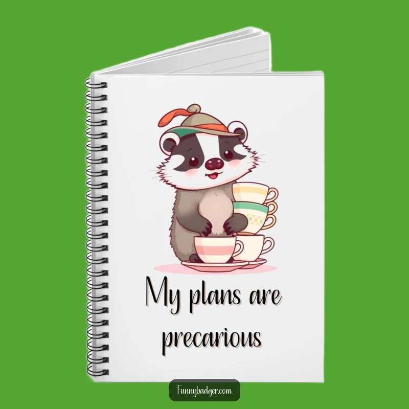 Funny Badger Teacup Notebook: Journal of Balance Gift