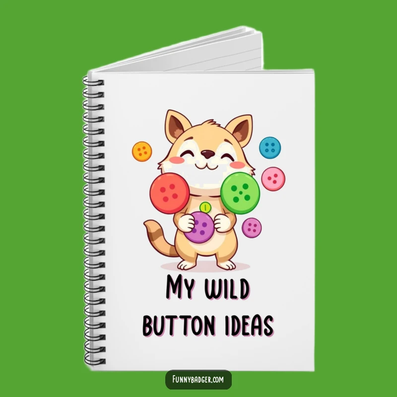 Funny Button Juggling Notebook: Jot Down Creative Ideas & Colors