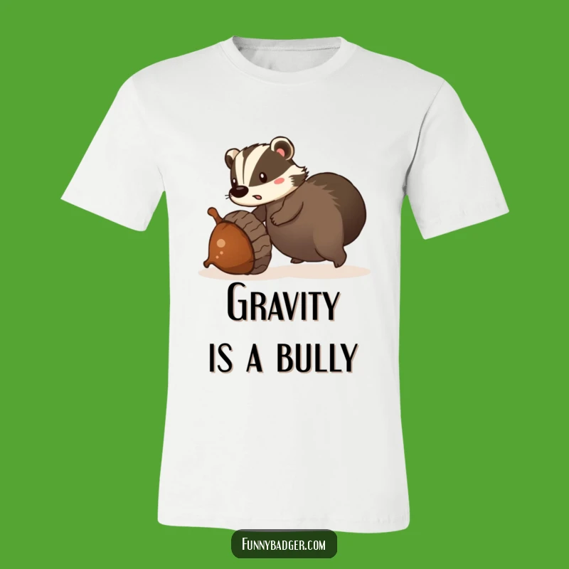 Funny Tripping Badger T-Shirt - Comical Gift for Goofballs & Forest Fanatics