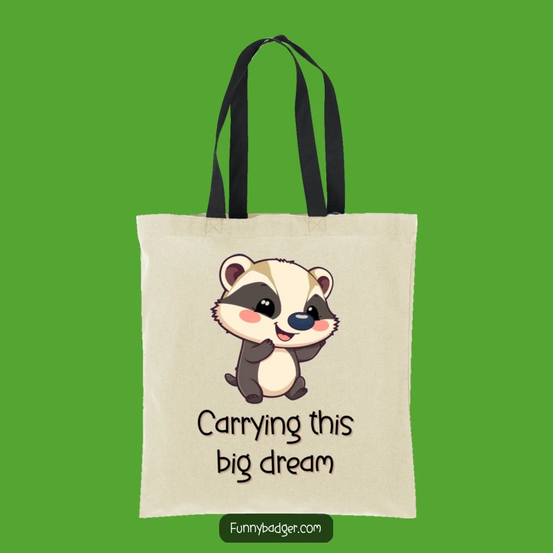 Funny Badger Ball-Bouncing Tote Bag - Eco-Friendly & Hilarious Everyday Carry-All