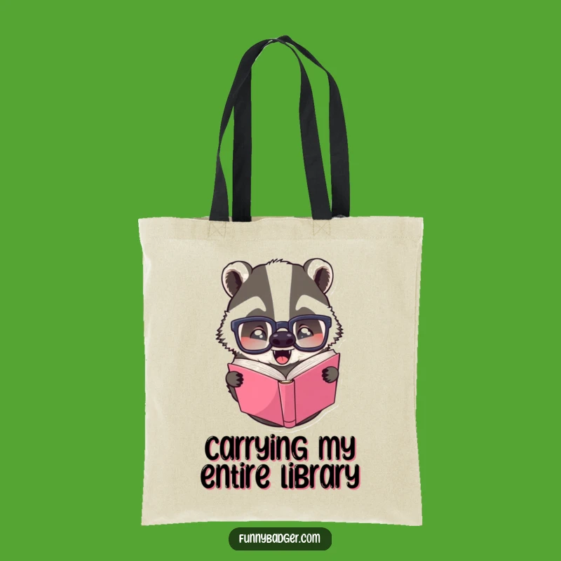Funny Upside Down Book Badger Tote Bag - Eco-Friendly & Hilarious Shopping Companion