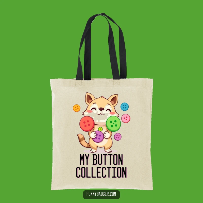 Funny Button Juggling Tote Bag: Carry Colorful Fun Everywhere
